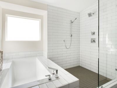Minimalist Shower with Linear Drain
